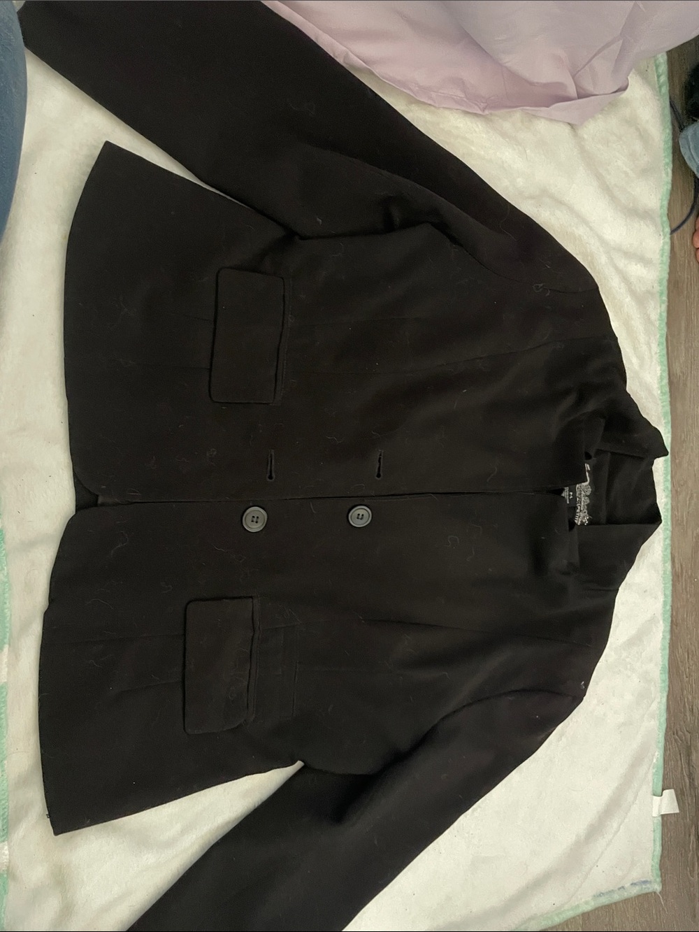 Women’s Black Double-Button Pea Coat